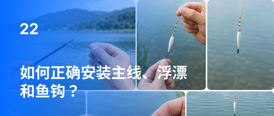 如何正确安装主线、浮漂和鱼钩？